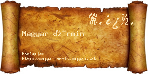 Magyar Ármin névjegykártya