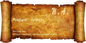 Magyar Ármin névjegykártya